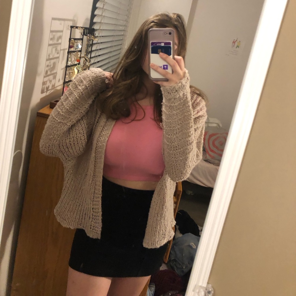 Wild Fable pale mauve loose knit cardigan